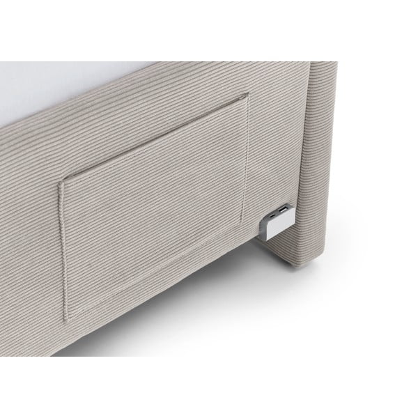 Бежово тапицирано ъглово детско легло 140x200 cm без ламелно дъно Cool – Meise Möbel-image-4