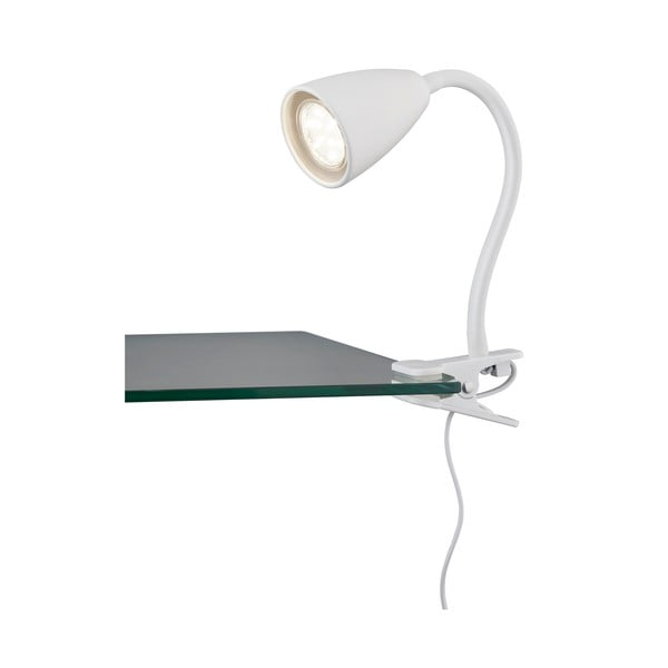 Бяла настолна лампа с клипс (височина 20 см) Wanda - Trio