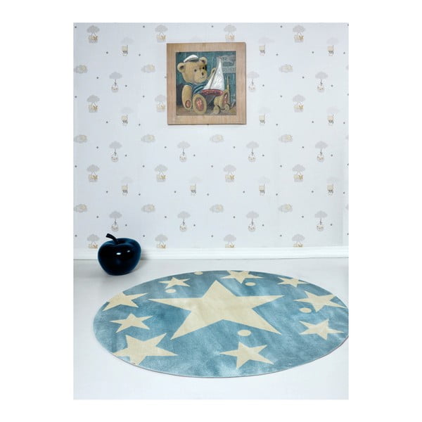 Детски килим Stars Sky Azul, ⌀ 150 cm - Ruby