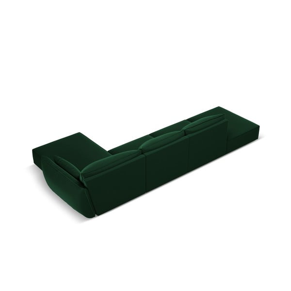 Тъмнозелен кадифен ъглов диван (десен ъгъл) Vanda – Mazzini Sofas-image-3