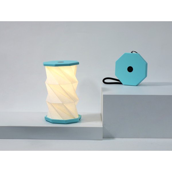 Бяла/тюркоазена преносима светлинна декорация с USB ø 8 cm Twist – Gingko-image-3