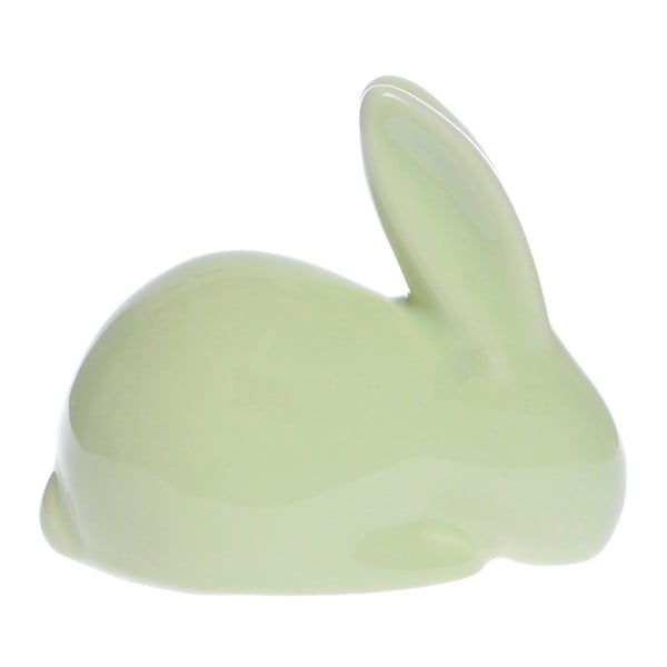 Zelená keramická dekorativní soška Ewax Cute Rabbit