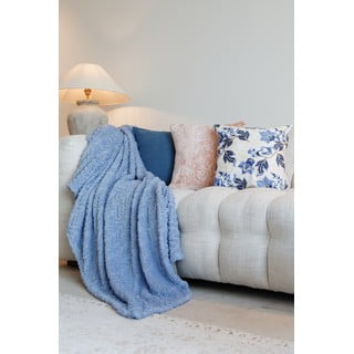 Синьо одеяло от микроплюш 150x200 cm Rena – Tiseco Home Studio