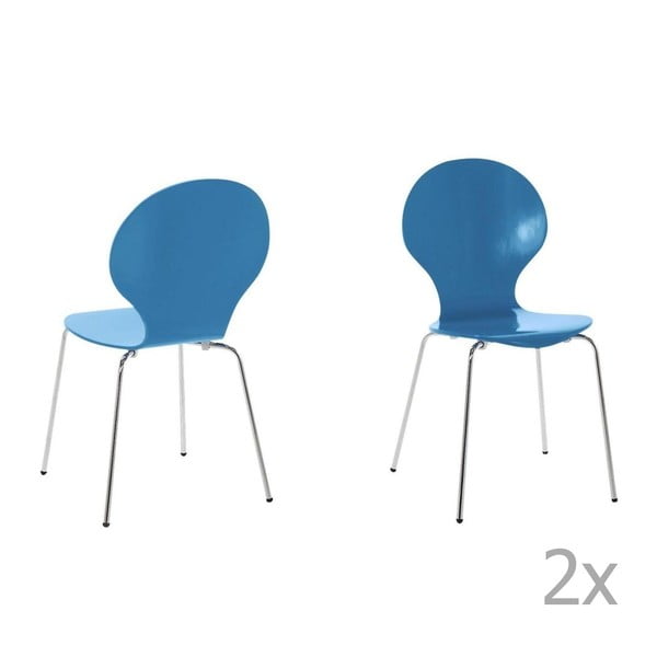 Sada 4 modrých jídelních židlí Actona Marcus