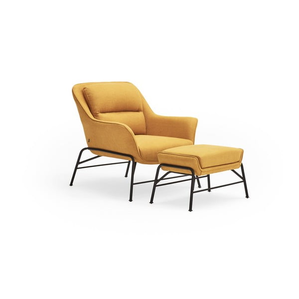 Жълта табуретка за крака Sadira - Teulat-image-3