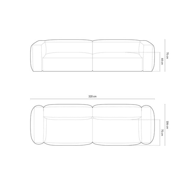 Тъмносин кадифен модулен диван 320 cm Martina – Micadoni -image-4