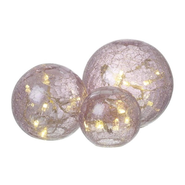 Комплект от 3 светлинни декорации Crackle Ball - Parlane