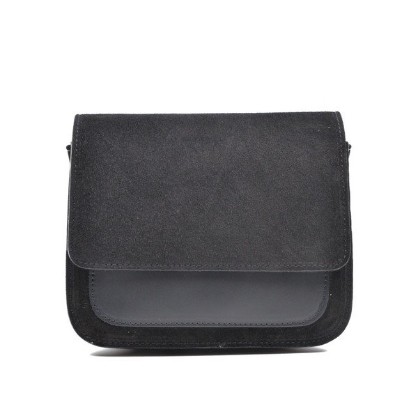 Черна кожена чанта Mangotti Zoe - Mangotti Bags-image-2