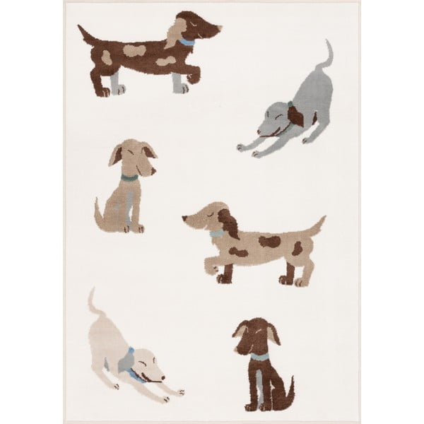 Детски килим в цвят слонова кост 80x150 cm Dogsie Pearl – FD