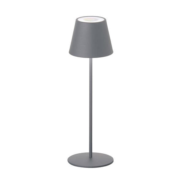 Сива настолна лампа с LED димиране, сензор за движение и метален абажур (височина 38 см) Consenza - Fischer & Honsel