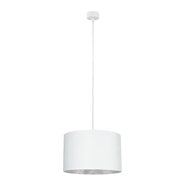 Бяла висяща лампа със сребърни детайли M, ⌀ 36 cm Mika - Sotto Luce