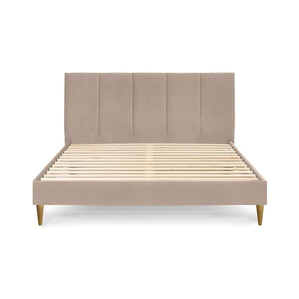 Бежово тапицирано двойно легло с решетка 180x200 cm Vivara - Bobochic Paris-image-2