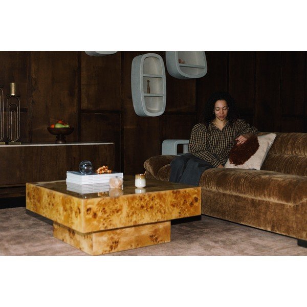 Масичка за кафе от декор от орех в естествен цвят 90x90 cm Quinn – Dutchbone-image-3