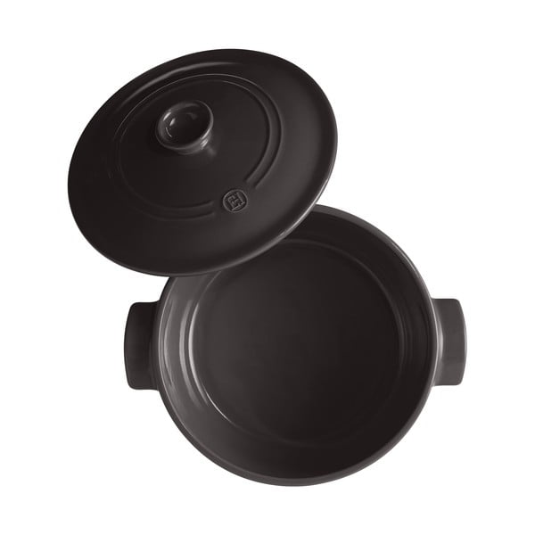 Черен керамичен съд с капак , ⌀ 27 cm - Emile Henry-image-1