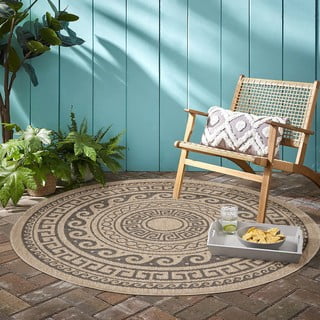 Черно-бежов кръгъл външен килим ø 160 cm Comilla – Ayyildiz Carpets