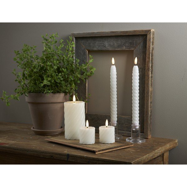 Комплект от 2 LED свещи от бял восък, височина 7,5 см Flamme Swirl - Star Trading-image-4