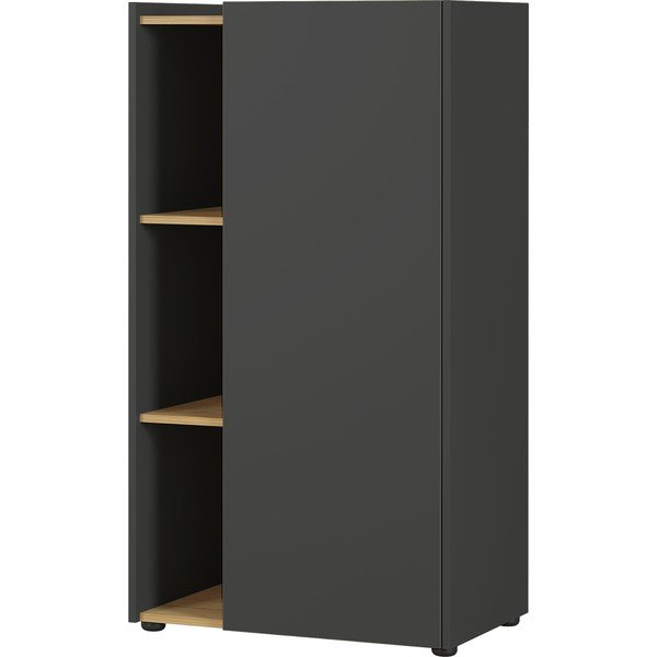 Тъмно сив шкаф за книги в дъб 62x115 cm Austin - Germania-image-1