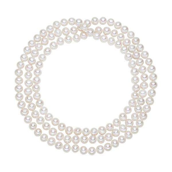 Bílý perlový náhrdelník The Pacific Pearl Company, délka 90 cm