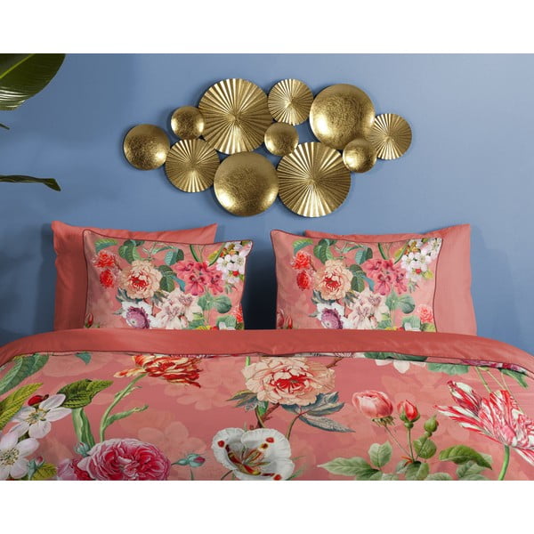 Оранжево двойно удължено спално бельо от памучен сатен 240x220 cm Amalia – Descanso-image-2