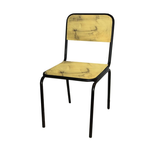 Жълт трапезен стол от масивна ела Industrial – Antic Line