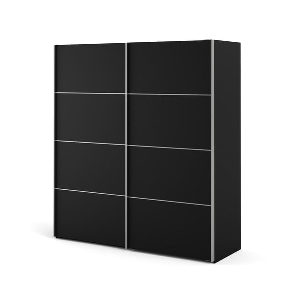 Черен гардероб с плъзгащи се врати 182x202 cm Verona - Tvilum-image-3