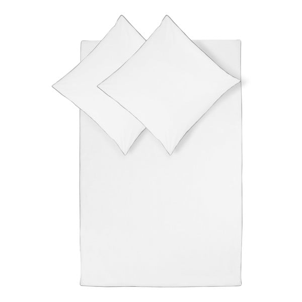 Бяло двойно спално бельо от памучен перкал , 200 x 200 cm - Westwing Collection