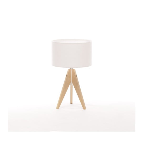 Bílá stolní lampa Artist, bříza, Ø 25 cm