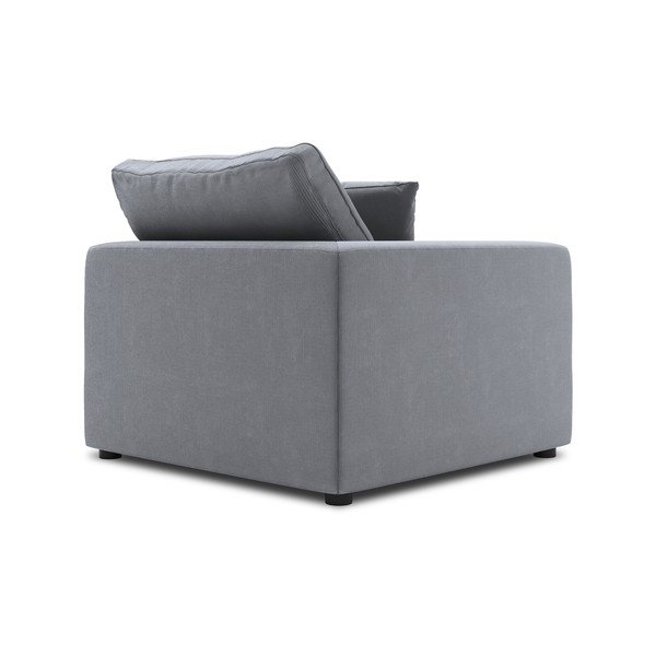 Сива ъглова част от модулен диван от велур Galaxy, ляв ъгъл - Windsor & Co Sofas-image-3