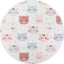 Детски килим подходящ за пране в цвят слонова кост ø120 cm Cute Animals – Vitaus