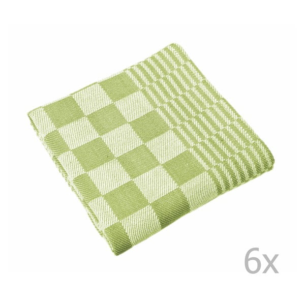 Комплект от 6 зелени кърпи за чай , 65 x 65 cm Mineur - Tiseco Home Studio-image-1