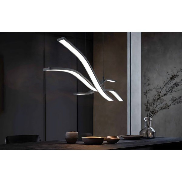 Матово черно метално LED висящо осветително тяло с дистанционно управление/затъмняващо се Spider – Trio Select-image-1