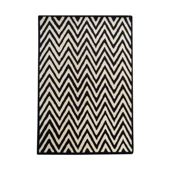 Ručně tuftovaný černý koberec Ziggy, 244x153cm