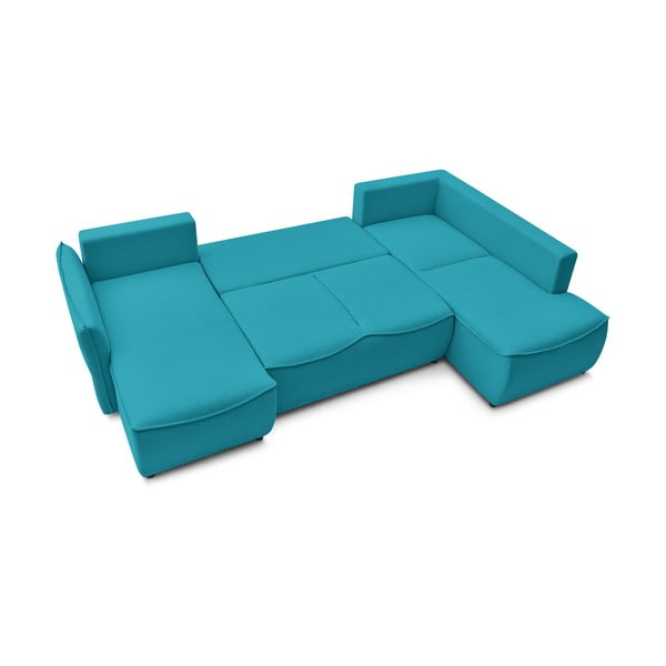 Тюркоазен ъглов разтегателен диван (десен ъгъл) Leon - Bobochic Paris-image-3
