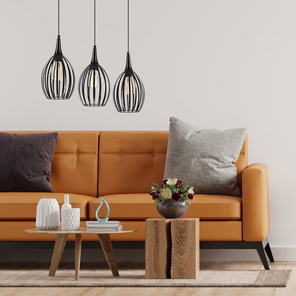 Черно висящо осветително тяло ø 17,5 cm Vincent - LAMKUR-image-1