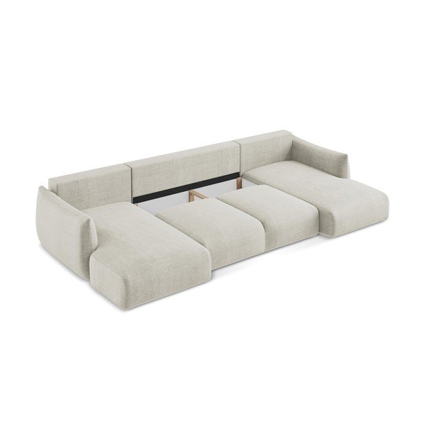 Бежов сгъваем ъглов диван (U форма) Leila – Makamii-image-4