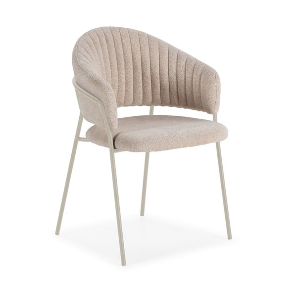 Бежови тапицирани трапезни столове в комплект с подлакътници 2 бр. Leticia – Marckeric
