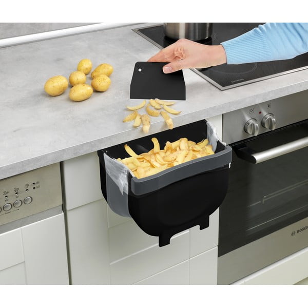 Черно висящо кошче за отпадъци , 5 л Black Outdoor Kitchen Fago - Wenko-image-1