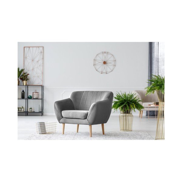 Šedé křeslo Mazzini Sofas Benito-image-2