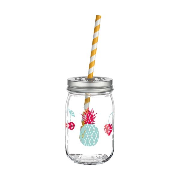 Sklenice s víčkem a brčkem Ritzenhoff Kathrin Stockebrand Pineapple, 445 ml-image-1