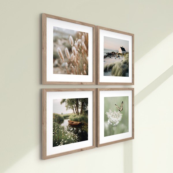 Печатни картини в комплект 4 бр. с включена рамка 30x30 cm Subtle Nature – Styler-image-3