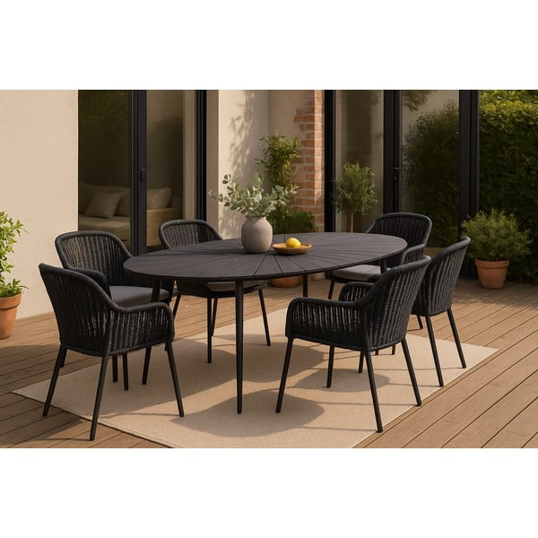 Черна градинска маса с плот от артдърво , 190 x 115 cm Marienlist - Bonami Selection-image-1