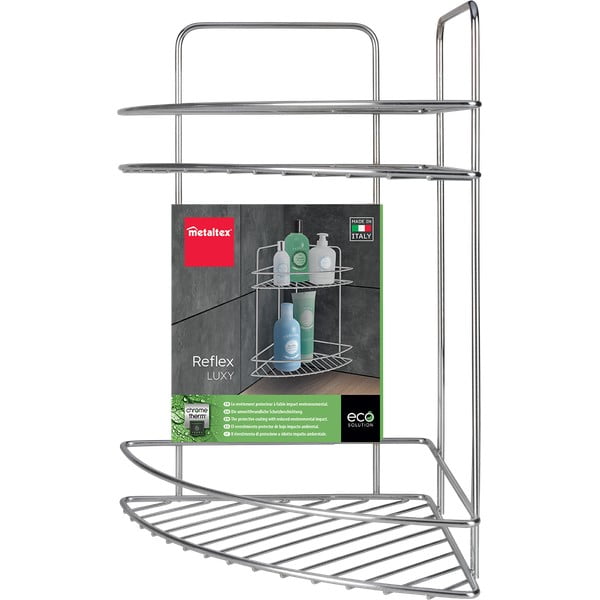 Стоманен рафт за баня в блестящо сребрист цвят Luxy – Metaltex-image-2