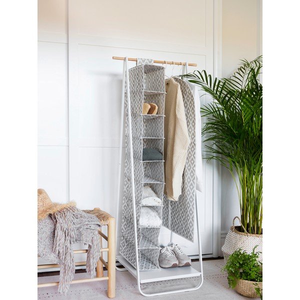 Бяла метална стойка за дрехи Rail – Compactor-image-1