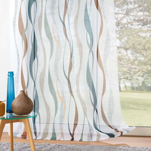 Завеса в бял и син цвят 140x280 cm Lisana – douceur d'intérieur-image-3
