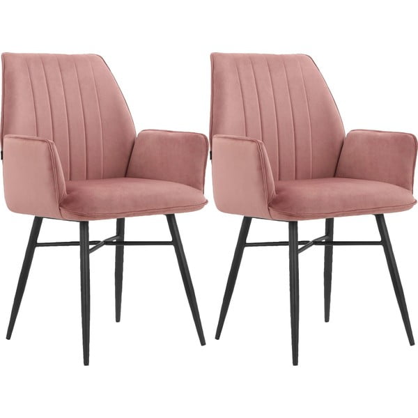 Светлорозови тапицирани трапезни столове в комплект 2 бр. Anzo – Støraa-image-4