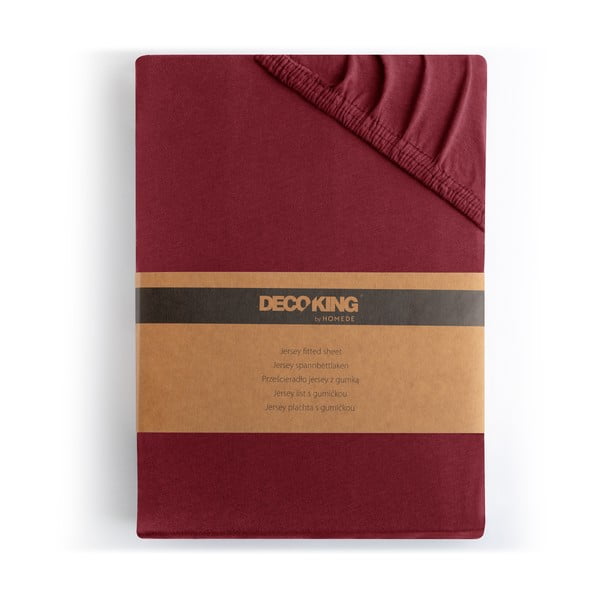 Еластичен чаршаф от джърси в цвят бордо 160x200 cm Amber – Restilo-image-4
