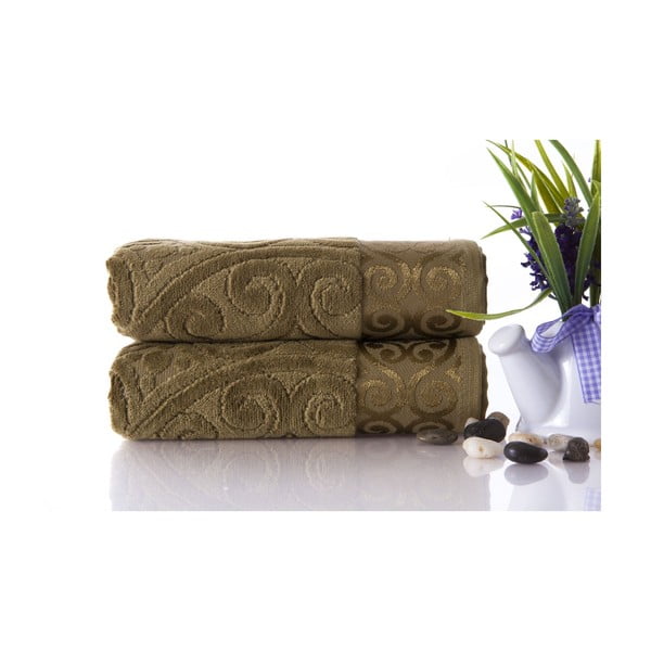 Set dvou ručníků Hanzade Green, 50x90 cm