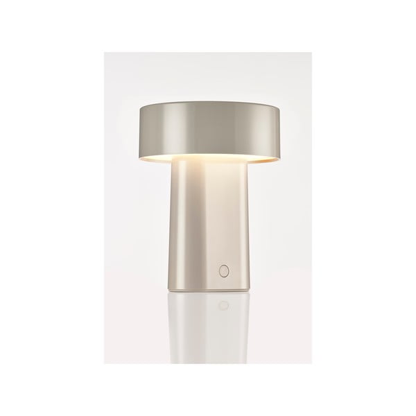 Сиво-бежова пластмасова LED настолна лампа (височина 18 cm) Oblong – Zone-image-3