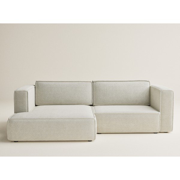 Кремав шенилов сгъваем/с място за съхранение ъглов диван (ляв ъгъл) Velto – Maison de Rêve-image-2