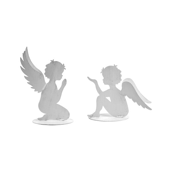 Комплект от 2 декоративни метални ангела Ангели, височина 16,5 cm - Ego Dekor